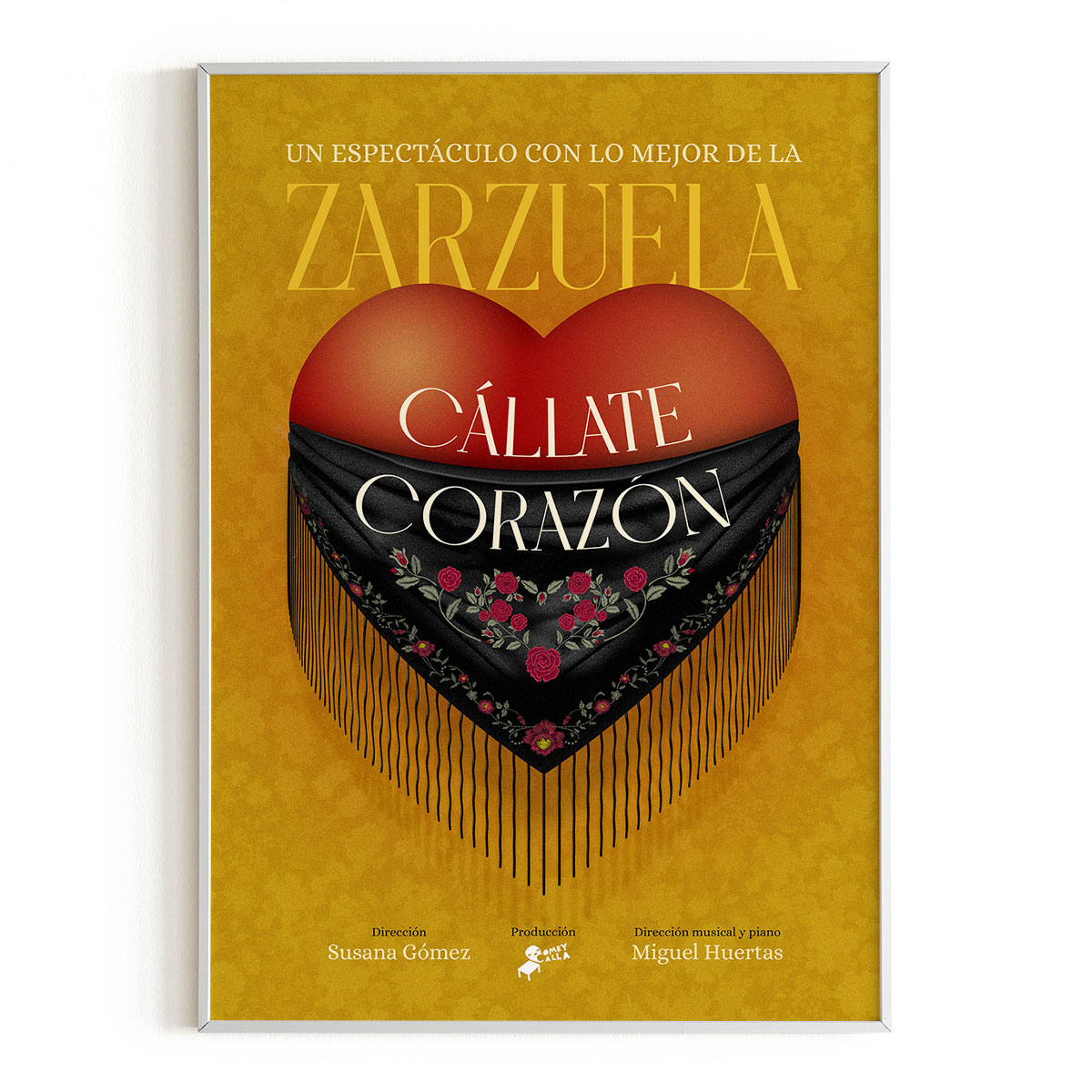 diseño cartel teatro cállate corazón